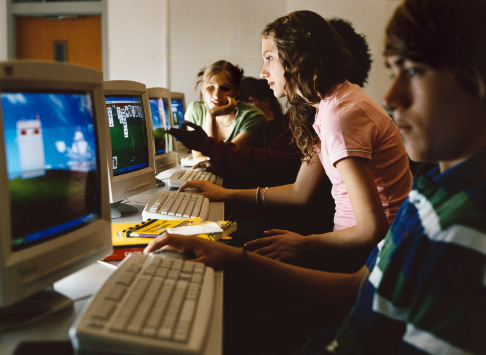 Secondary School Students Playing Computer Games